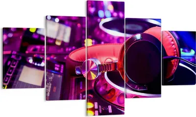 Produktbild von Bild auf Leinwand - Leinwandbild - DJ Disco Nachtclub Audio - 125x70cm - Wand Bild - Wanddeko - Leinwanddruck - Bilder - Kunstdruck - Wanddekoration - Leinwand bilder - Wandkunst - EA125x70-2404