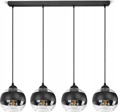 A product shot of a four-light pendant lamp.