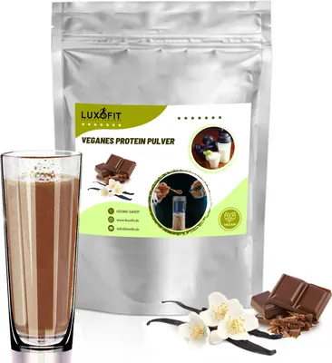 Produktbild von Vanille Schoko Veganes Protein Eiweißpulver Zuckerfrei 200 g