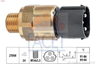 Produktbild von FACET 7.5617 Temperaturschalter Kühlerlüfter Thermoschalter für BMW 5 Touring (E39) 3 Limousine (E36) 3 Limousine (E30) 3 Coupe (E36) 5 Limousine