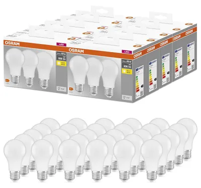 Produktbild von 30 x Osram LED Leuchtmittel Birne A60 8,5W = 60W E27 matt 806lm warmweiß 2700K 200°