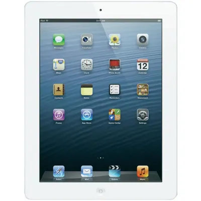 Produktbild von Apple iPadMD525FD/A 24,6 cm (9,7 Zoll) (IPS-Technologie (In-Plane-Switching), Retina-Display) 16 GB Tablet-PC - Apple A6X Prozessor - Weiß - iOS 6 - Multi-Touch 2048 x 1536 Display - Bluetooth - LED Hintergrundbeleuchtung - Slate