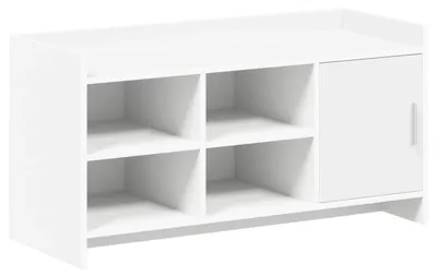 Zdjęcie produktu dla Szafka na buty vidaXL z półką, biała, 100 x 39,5 x 51 cm, materiał drewnopochodny