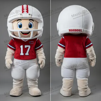 Produktbild von Weißer MASTICOT gepolsterter American-Football-Helm-Maskottchen