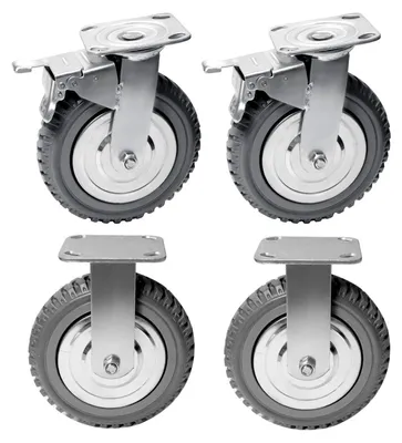 Schwerlast-Lenkrollen 200 mm mit Bremse, 4 Stück, 900 kg