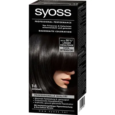 Produktbild von Syoss Professional Performance Coloration, 1-1 Schwarz, 1er Pack (1 x 1 Stück)