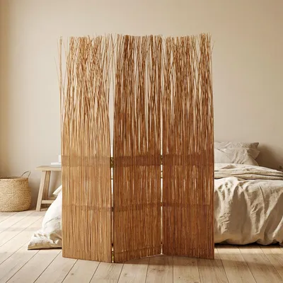 Produktbild von Homestyle4u Paravent Raumteiler 3 teilig Weide Natur