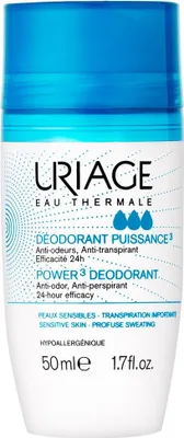 A product shot of a Uriage Eau Thermale Power 3 Deodorant.