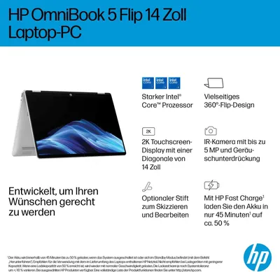 Produktbild von HP OmniBook BZ8S2EA - 14" Notebook - Core i5 4,6 GHz 35,6 cm