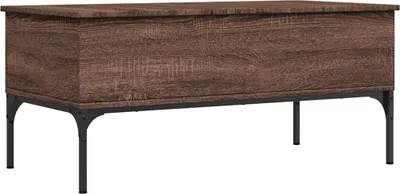Produktbild von vidaXL Couchtisch Braun Eichen-Optik 100x50x45 cm Holzwerkstoff Metall