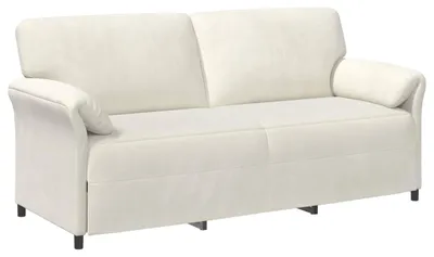 Image de vidaXL Canapé 3 places Crème 198 x 83 x 95 cm Velours