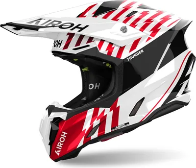 Produktbild von Airoh Twist 3 Thunder Motocross Helm, schwarz/weiß/rot, XS (53/54)