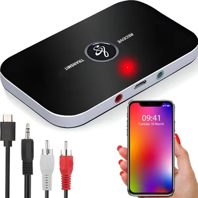 Zdjęcie produktu dla Transmiter Bluetooth odbiornik / nadajnik do przesyłania dźwięku 3.5 mm Jack RCA