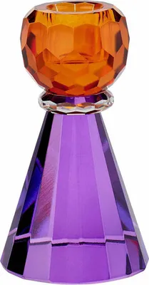 Immagine prodotto di Gift Company Kerzenhalter Sari Konus, Kerzenständer, Kristallglas, Orange, Lila, 11.5 cm, 1093701011