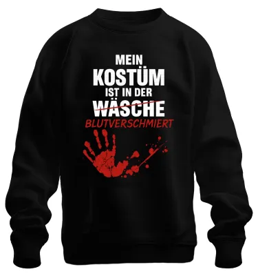 Produktbild von Mein Kostüm blutverschmiert Halloween Horror Zombie Sweatshirt Pullover, Schwarz, XL