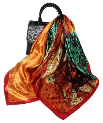 Produktbild von Damenschal Tuch Blume Bandana Kopftuch 90 x 90 cm Bunt