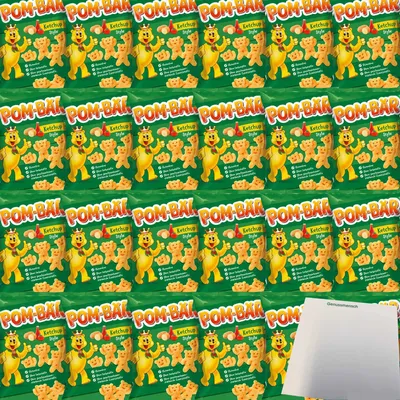 Produktbild von Funny Frisch Pom-Bär Ketchup Kartoffel-Snack Glutenfrei 24er Pack (24x75g Packung) + usy Block