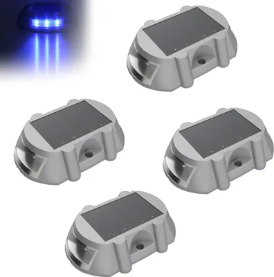 Produktbild von Solar Deckleuchten 4er Set, LED Gartenbeleuchtung, Solar Treppen, Zaun, Auffahrt, Dock, Außenbeleuchtung, Aluminium
