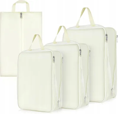 Produktbild von 4X Kompressionsbeutel Reisetaschen Organizer Set Braun