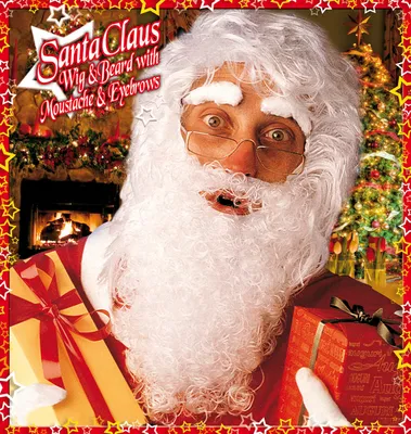 Immagine prodotto di Parrucca Di Babbo Natale Con Maxi Barba, Baffi E Sopracciglia