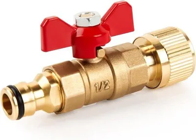 Produktbild von Hydraulische koppeling mit Ventilschalter - Für 1/2" / 3/4" Gartenschlauch, Spule und Tank