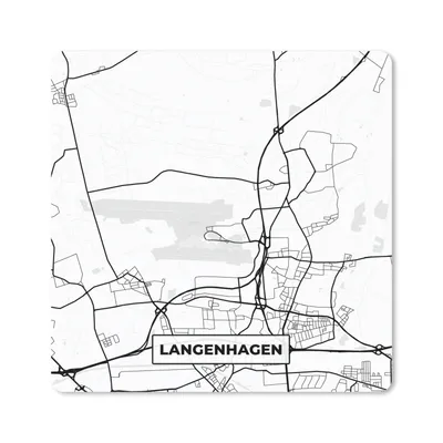 Produktbild von MuchoWow® Mauspad Mousepad Stadtplan - Karte - Langenhagen - Karte 20x20 cm - Mousepads - Maus Mat - Pad - Mausunterlage - Desk Mat - Bureauartikeln
