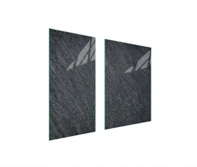 Produktbild von Herdabdeckplatten 2 teilig 75x52 Glaskeramikkochfeld Abdeckung Glas Schneidebrett Schiefer Grau