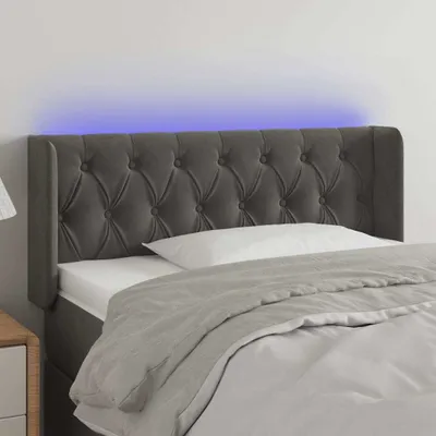 Produktbild von The Living Store LED Kopfteil Dunkelgrau 103x16x78/88 cm Samt