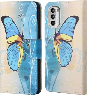 Produktbild von Motorola Moto G52 Hülle - Coverup Klapphülle - Blauer Schmetterling