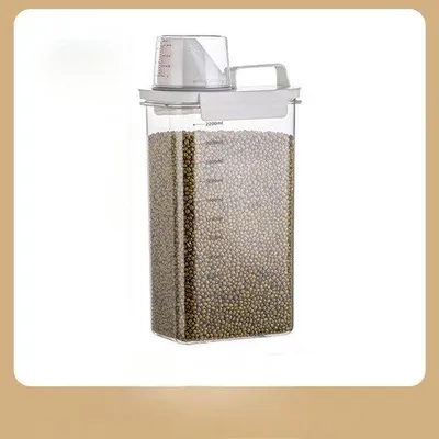 Zdjęcie produktu dla Przezroczysty pojemnik do przechowywania o pojemności 2300 ml, wielofunkcyjny, odporny na owady i wilgoć, 13 x 30 x 8 cm