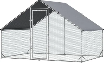 Produktbild von Hühnerstall aus Stahl mit Deckel - 4-6 Hühner, 300x200x200 cm