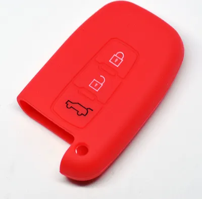 Produktbild von Auto Schlüssel Hülle Silikon Schutz Cover Rot kompatibel mit Hyundai Genesis Sonata KIA Optima Sportage 3 Tasten KEYLESS SMARTKEY