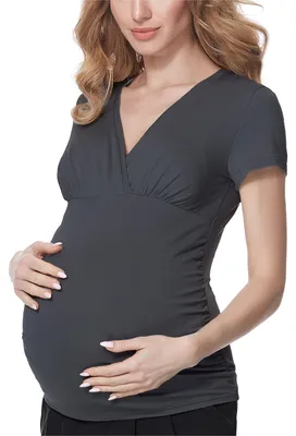 Produktbild von Bellivalini Damen Umstands Shirt mit Stillfunktion BLV50-123 (Darkgrey, XL)