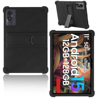 Produktbild von Tablet Hülle für Blackview Tab90WiFi 10,92", Stoßfeste Weiches Silikon Schutzhülle mit Standfunktion Schwarz