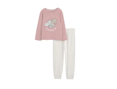 Imagen del producto de Pijama de Disney en color rosa claro/beige - Colección de animales de Disney - para niñas - talla 98/104