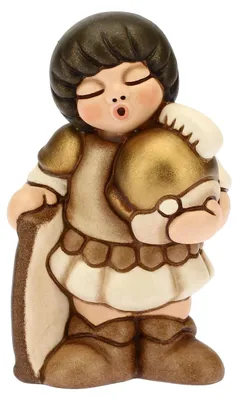 Krippenfigur Soldat, Keramik, Weiß, 5x4x8 cm