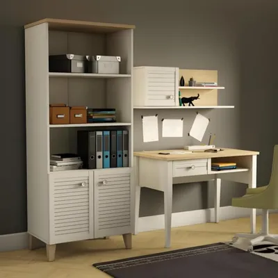 Zdjęcie produktu dla Elegancki biały drewniany regał w nowoczesnym stylu
