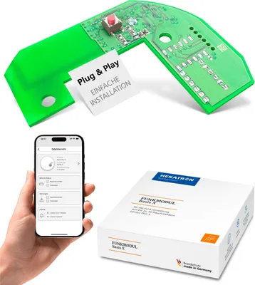 Produktbild von Hekatron Funkmodul Basis X für Genius Plus X Rauchmelder, Germany, für den Anschluss von bis zu 30 Rauchwarnmeldern