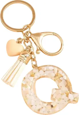 Obrázok produktu pre Kľúčenka Abeceda - Q/Biela | Elegantný Prívesok KP37813