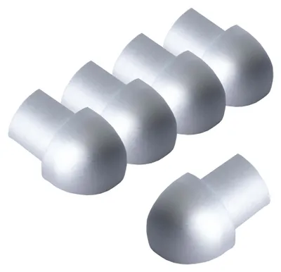 Produktbild von Dalsys 5x Außeneck für Fliesenschiene 8mm Aluminium (eloxiert) Viertelkreisprofil Silber matt Fliesenprofil