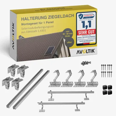 Produktbild von Avoltik Solar Halterung Ziegeldach Montageset Dach Befestigung für 1 Solarmodul