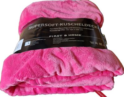 MODERNE Kuscheldecke 150x200 Wohndecke Decke Tagesdecke Plüsch Pink