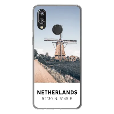 Produktbild von MuchoWow® Handyhülle Schutzhülle Hülle für Huawei P20 Lite (2020) Niederlande - Mühle - Wiese Silikon Softcase Handy Hülle - Kartenhalter