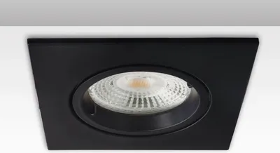 Produktbild von ISOLED Einbaurahmen eckig, Lochausschnitt 68mm, schwarz, für GU10/MR16 Spots