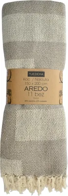 Obrázek produktu pro Bavlněný přehoz s třásněmi, boho styl Aredo 150x200cm Béžová 11