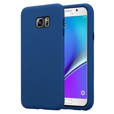Immagine prodotto di Cadorabo Custodia per Samsung Galaxy NOTE 5 Custodia protettiva in blu Custodia ibrida per telefono cellulare TPU Silicone Cover