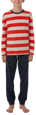 Productafbeelding van Schiesser jongenspyjama set, lange pyjama met boordjes, maten 98 tot 176