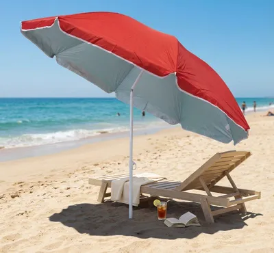 Immagine prodotto di Milani Home - ombrellone da spiaggia diametro 1,8 m con palo centrale in acciaio, telo nylon multicolor, protezione UV, palo inclinabile