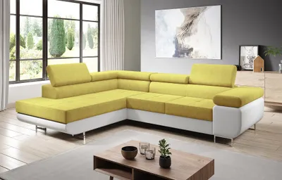 Produktbild von FurMeb24 - Ecksofa AVIO L  - LINKE SEITE , Sofa mit Bettk€sten und Schlaffunktion - (Orinoco 40 + Madryt 120)