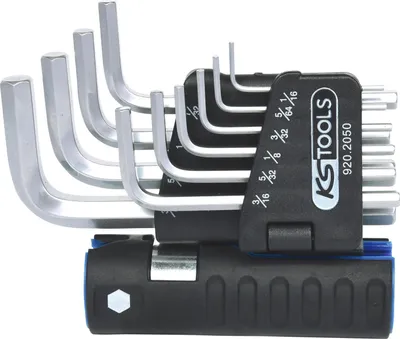 Produktbild von KS Tools 3 in 1 Innen6kant-Winkelstiftschlüssel-Satz,10-tlg kurz, Zoll